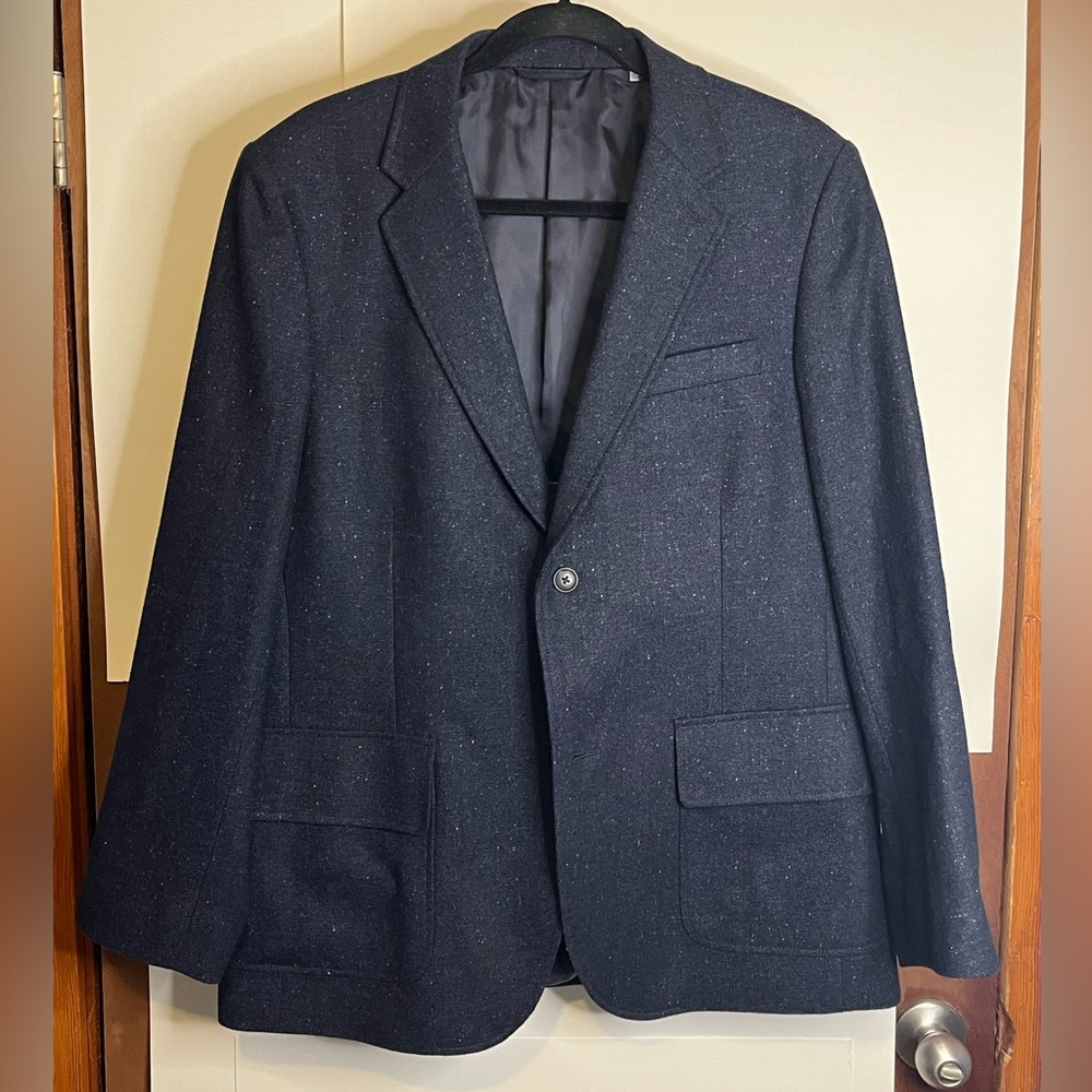 Jack Spade Bleecker St. NY Men’s 42 Dark Navy Blue Wool Blend Blazer Jacket